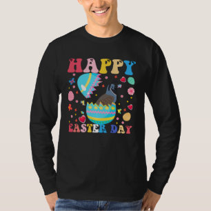 Happy Easter Bunny Quail  Easter Day Groovy T-Shirt
