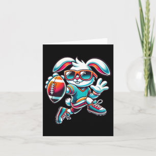 Happy Easter Bunny Quarterback Receiver Football B Card