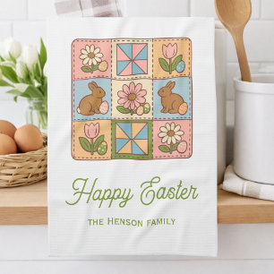 Happy Easter Bunny Quilt Pattern Family Kitchen Towel