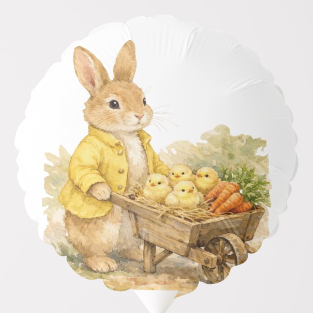 Happy Easter Bunny Rabbit Baby Shower Balloon (Front)