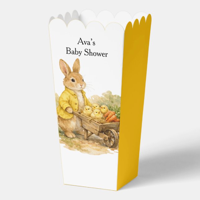 Happy Easter Bunny Rabbit Baby Shower Favor Boxes (Back)