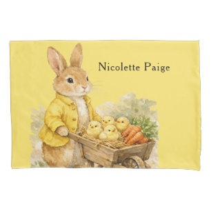 Happy Easter Bunny Rabbit Baby Shower Gift Pillow Case