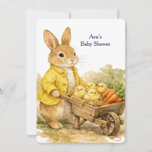 Happy Easter Bunny Rabbit Baby Shower Invitation