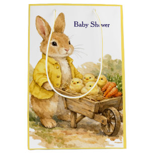 Happy Easter Bunny Rabbit Baby Shower Medium Gift Bag