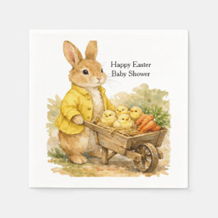 Happy Easter Bunny Rabbit Baby Shower Napkins
