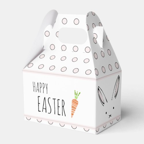 Happy Easter Bunny Rabbit Carrot Polka Dot Favor B Favor Boxes