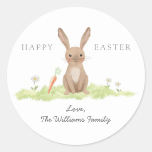 Happy Easter Bunny Rabbit Classic Round Sticker
