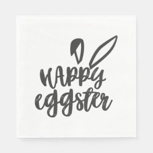 Happy Easter Bunny Rabbit Ears Funny Easter Day Wo Napkins