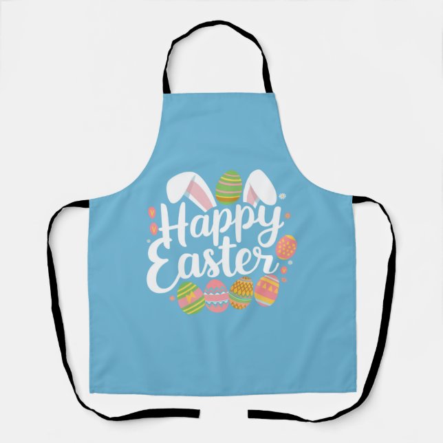 Happy Easter Bunny Rabbit Egg Holiday  Apron (Front)