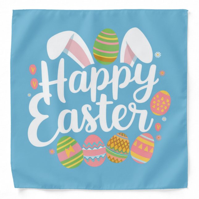 Happy Easter Bunny Rabbit Egg Holiday  Bandana (Front)