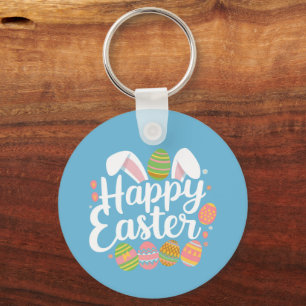 Happy Easter Bunny Rabbit Egg Holiday  Keychain