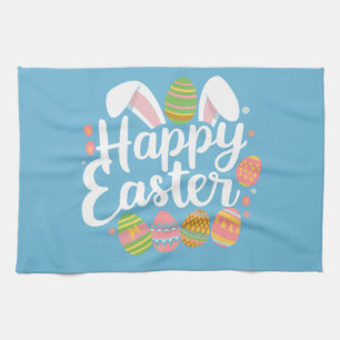 Happy Easter Bunny Rabbit Egg Holiday Kitchen Towel