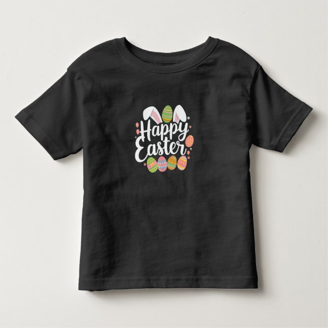 Happy Easter Bunny Rabbit Egg Holiday  Toddler T-shirt (Front)