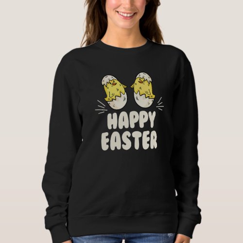 Happy Easter Bunny Rabbit Eggs Family Dye Sweatshirt