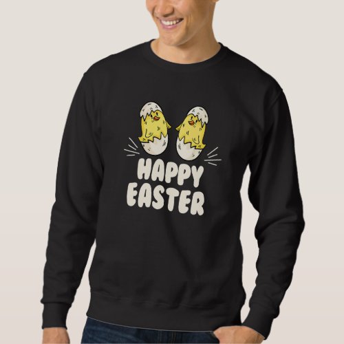Happy Easter Bunny Rabbit Eggs Family Dye Sweatshirt