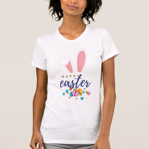 Happy Easter Bunny Rabbit Face Day Women Girls T_Shirt