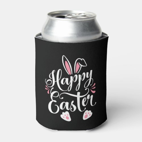 Happy Easter Bunny Rabbit Face Easter Day Can Cooler