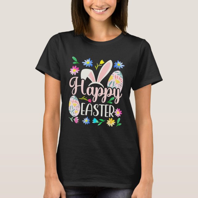Happy Easter Bunny Rabbit Face  Easter Day Women G T-Shirt (Front)