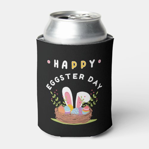 Happy Easter Bunny Rabbit Face Funny Easter Day   Can Cooler