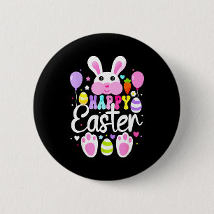 Happy Easter Bunny Rabbit Face Funny Easter Day To Button