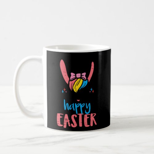 Happy Easter Bunny Rabbit Face Ribbon Toddlers Coffee Mug