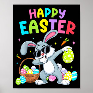 Happy Easter Bunny Rabbit For Kids Girls Teens Tea Poster