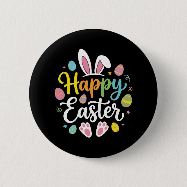 Happy Easter Bunny Rabbit Funny Easter Day Women  Button (Front)