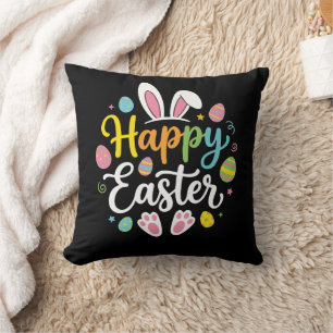 Happy Easter Bunny Rabbit Funny Easter Day Women Throw Pillow