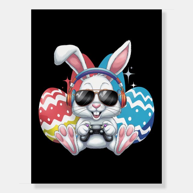 Happy Easter Bunny Rabbit Gaming Gamer Games Foam Board (Front)