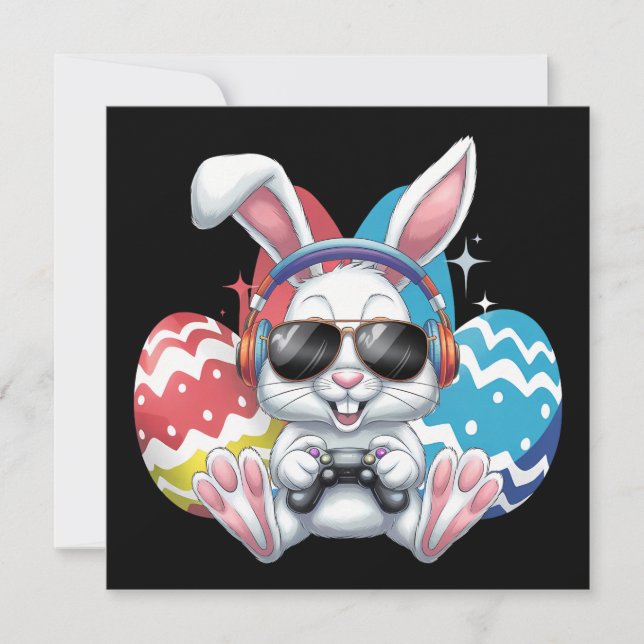 Happy Easter Bunny Rabbit Gaming Gamer Games Invitation (Front)