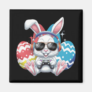 Happy Easter Bunny Rabbit Gaming Gamer Games Magnet