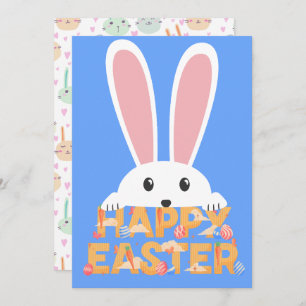 Happy Easter Bunny Rabbit Holiday Card
