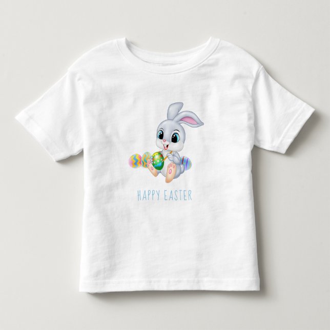 Happy Easter Bunny Rabbit Painting Eggs | Holidays Toddler T-shirt (Front)