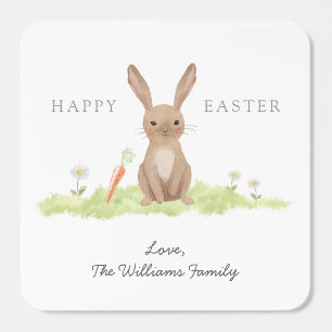 Happy Easter Bunny Rabbit Square Sticker