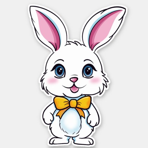 Happy Easter Bunny Rabbit Sticker