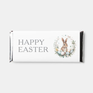 Happy Easter Bunny Rabbit Wreath Personalized Hershey Bar Favors