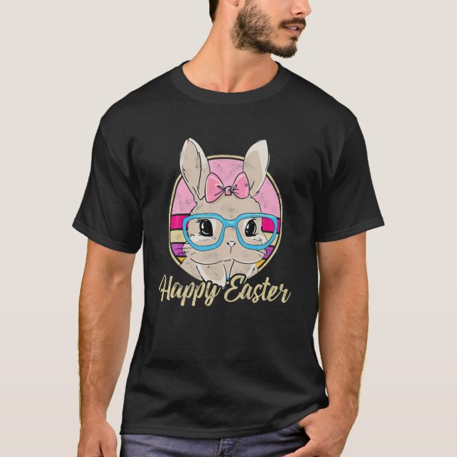 Happy Easter Bunny Retro Rabbit Kids Design Clothe T-Shirt (Front)