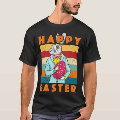 Happy Easter Bunny Retro Rabbit Kids Design Clothe T_Shirt