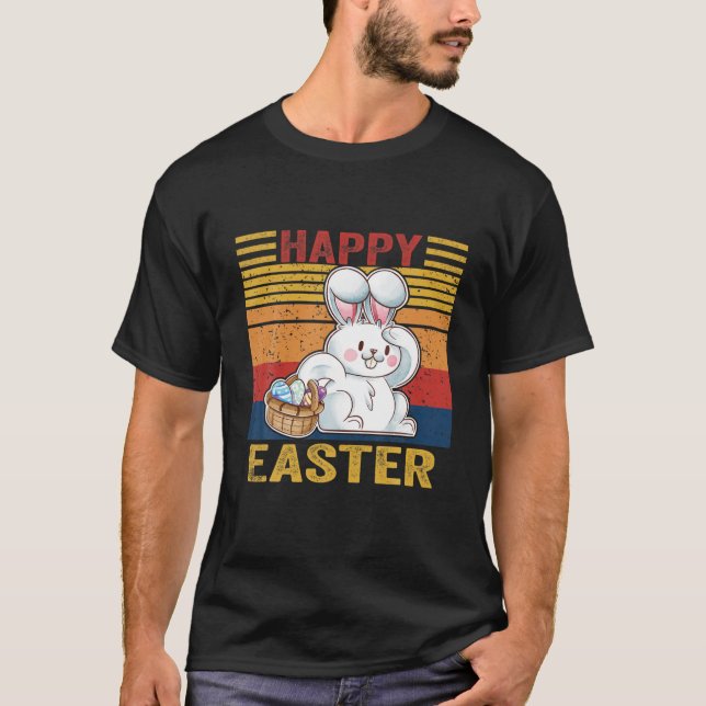 Happy Easter Bunny Retro Rabbit Kids Design Clothe T-Shirt (Front)