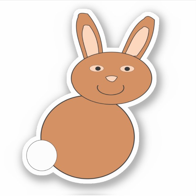 Happy Easter Bunny Shaped Sticker (Front)