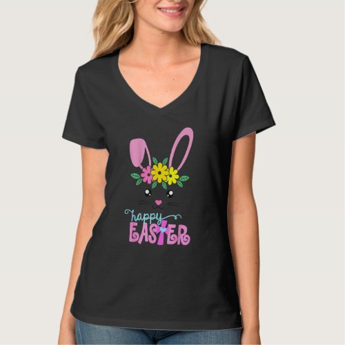 Happy Easter Bunny Sleeping Face Christian Girls W T_Shirt