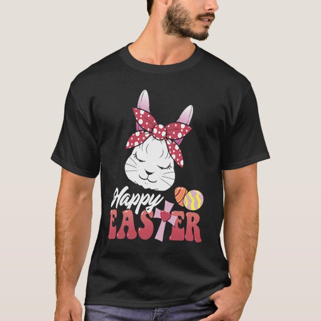 Happy Easter Bunny Sleeping Face Christian Girls W T-Shirt (Front)