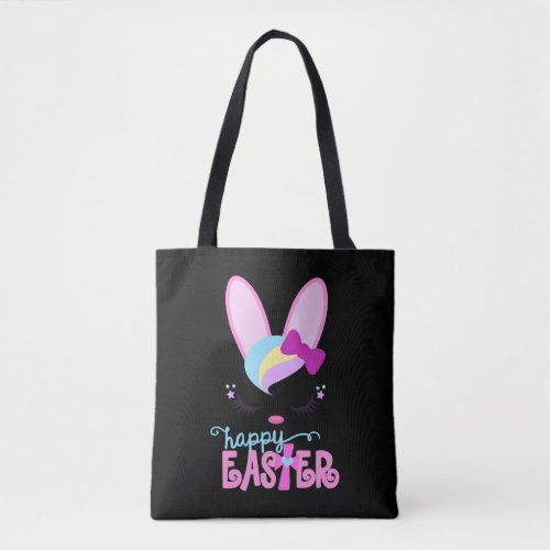 Happy Easter Bunny Sleeping Face Christian Tote Bag