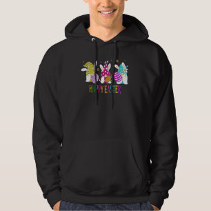 Happy Easter Bunny Spring Colorful Gnome Easter Eg Hoodie