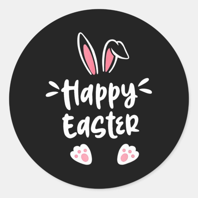 Happy Easter Bunny Spring Easter Egg Easter Men Wo Classic Round Sticker (Front)