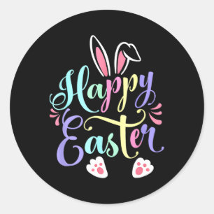 Happy Easter Bunny Spring Easter Egg Easter Shirts Classic Round Sticker