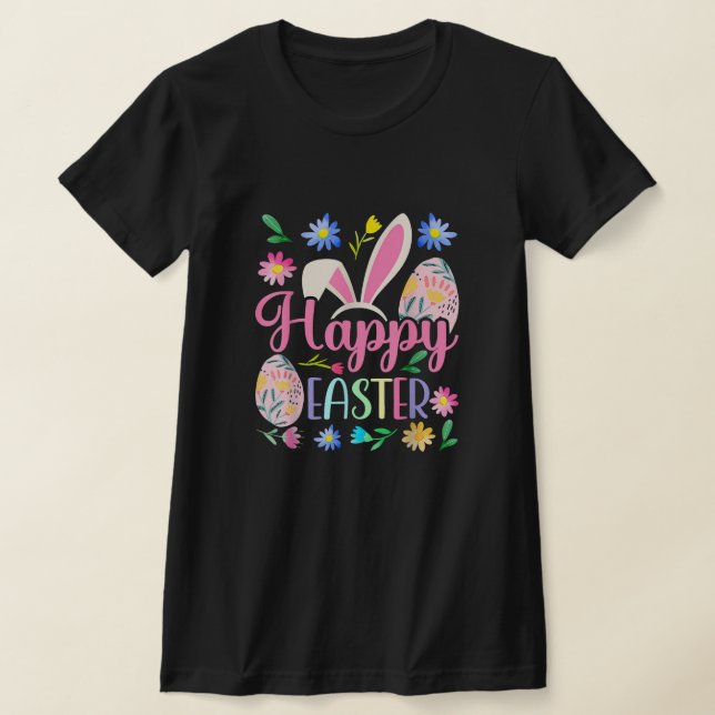 Happy Easter Bunny Spring Easter Egg Easter T-Shirt (Laydown)