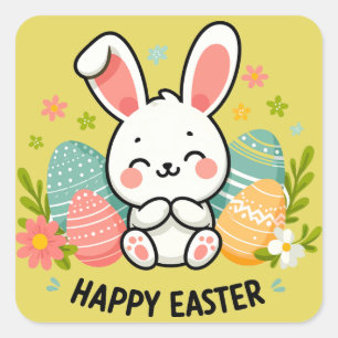 Happy Easter Bunny  Square Sticker