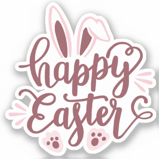 Happy Easter Bunny  Sticker (Front)