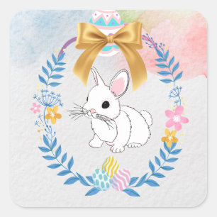Happy Easter, Bunny Sticker